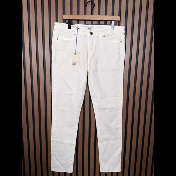 New Paige Jeans 32 Womens White Skyline Skinny Optic Mid Rise Stretch - Picture 1 of 10